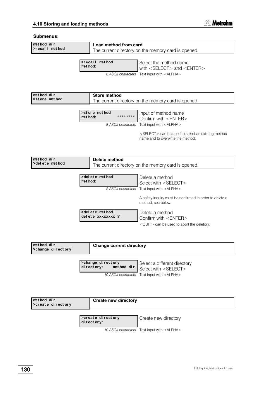 Metrohm 711 Liquino User Manual | Page 136 / 180
