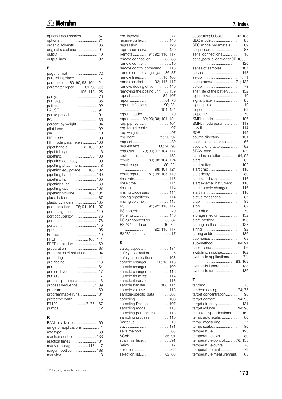 Metrohm 711 Liquino User Manual | Page 179 / 180