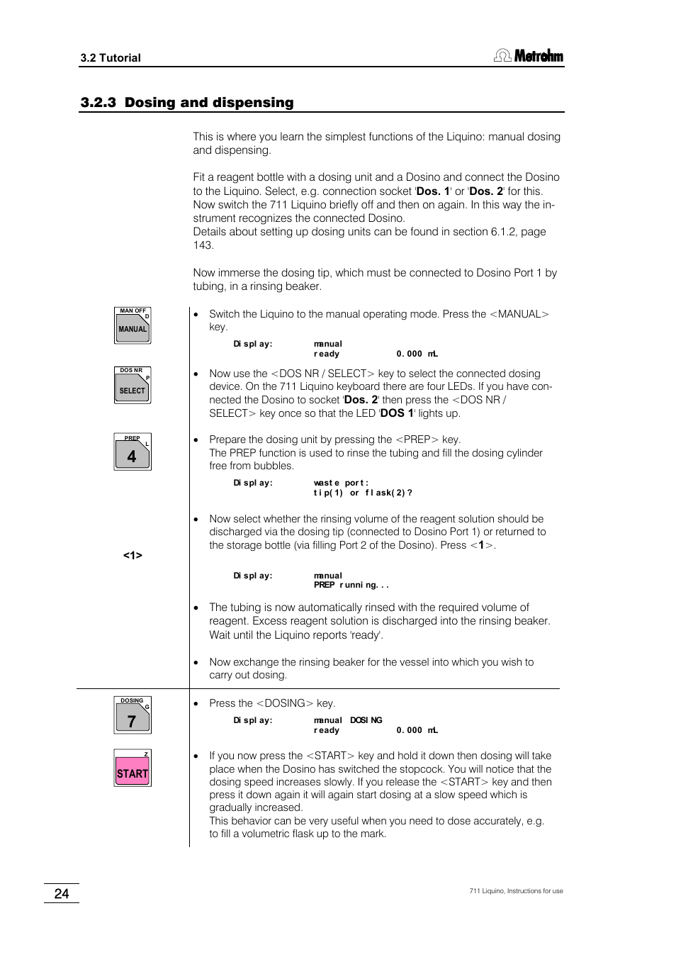 3 dosing and dispensing | Metrohm 711 Liquino User Manual | Page 30 / 180