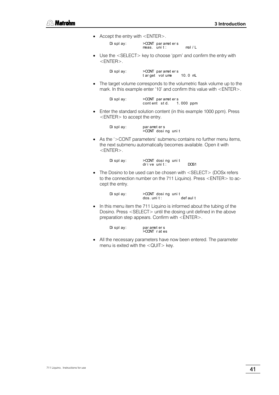 Metrohm 711 Liquino User Manual | Page 47 / 180