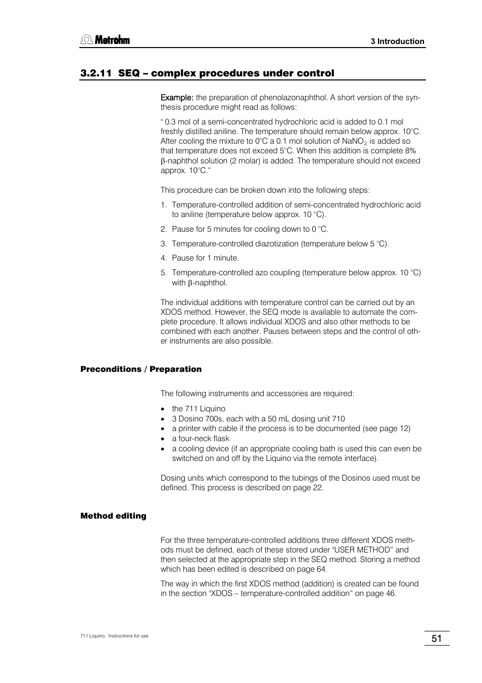 11 seq – complex procedures under control | Metrohm 711 Liquino User Manual | Page 57 / 180