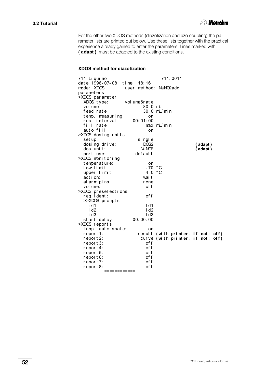 Metrohm 711 Liquino User Manual | Page 58 / 180