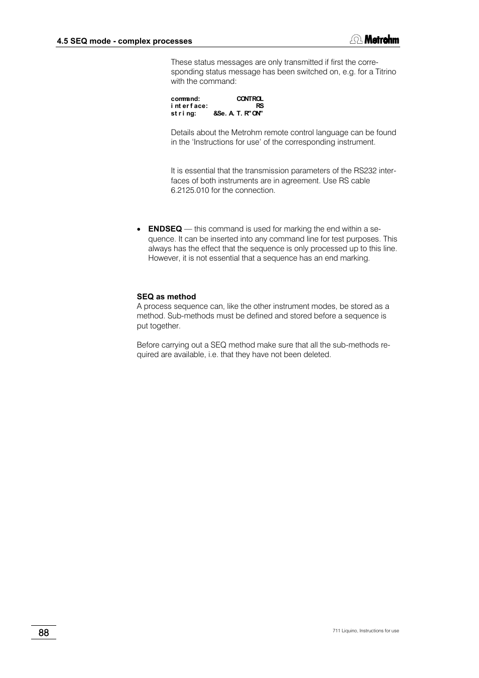 Metrohm 711 Liquino User Manual | Page 94 / 180