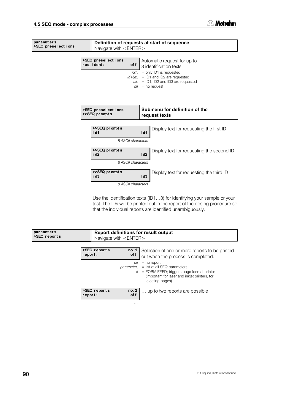 Metrohm 711 Liquino User Manual | Page 96 / 180