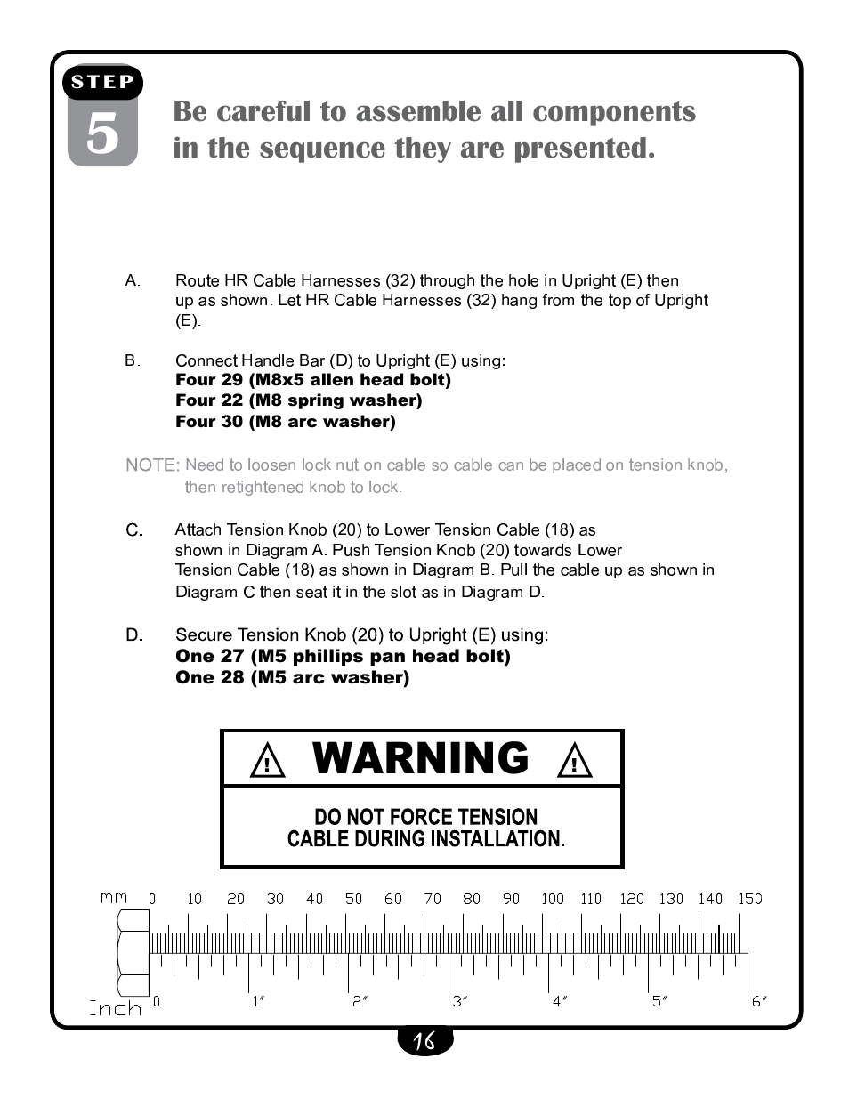 Warning, S t e p | Best Fitness BFUB1 User Manual | Page 16 / 44