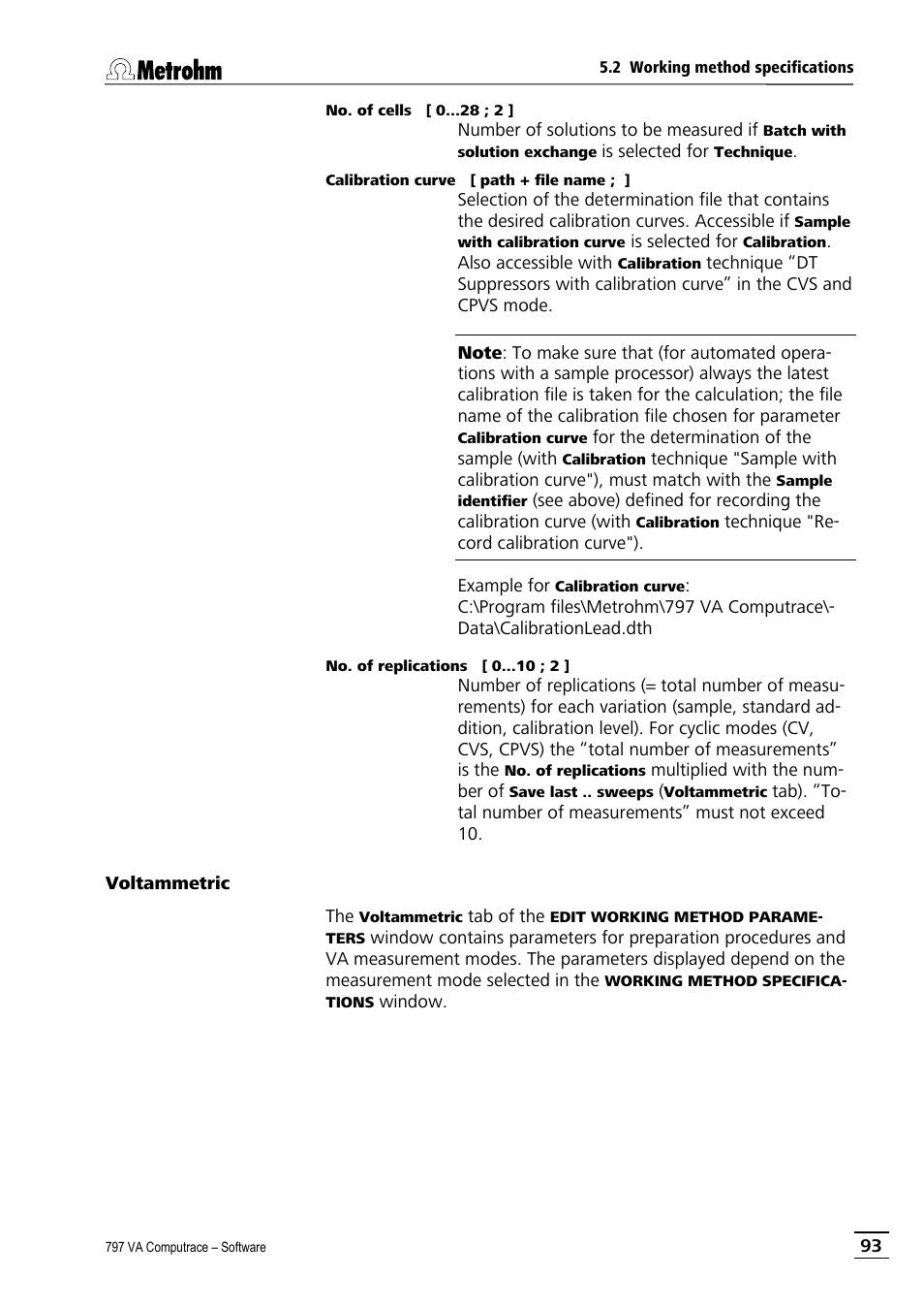 Voltammetric | Metrohm 797 VA Computrace User Manual | Page 105 / 295