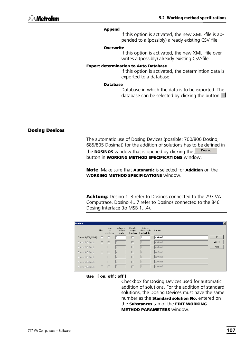 Dosing devices | Metrohm 797 VA Computrace User Manual | Page 119 / 295