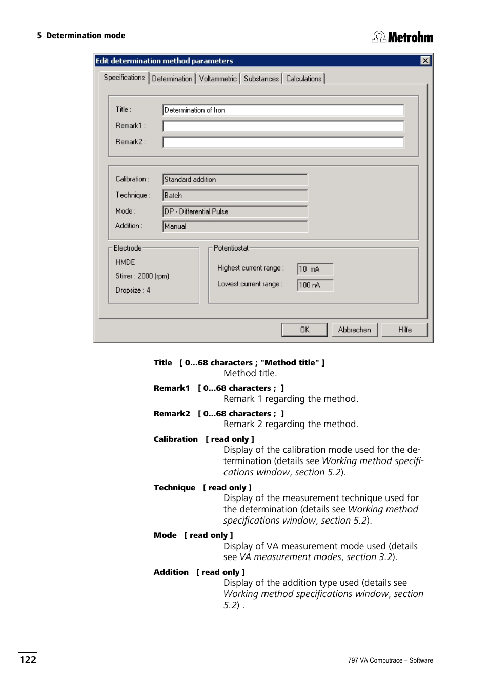 Metrohm 797 VA Computrace User Manual | Page 134 / 295