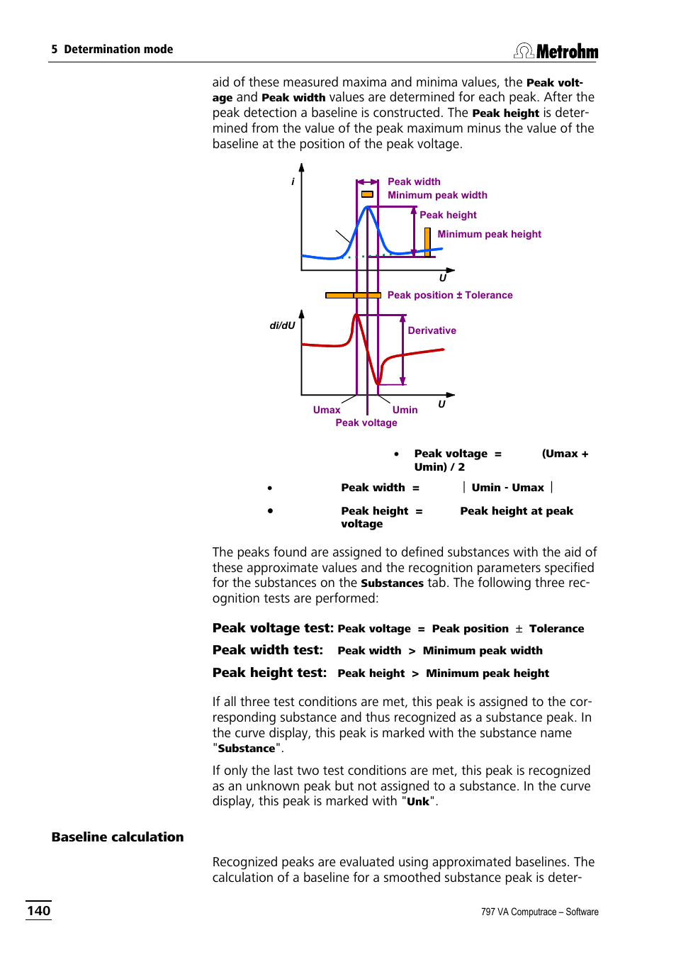 Baseline calculation | Metrohm 797 VA Computrace User Manual | Page 152 / 295