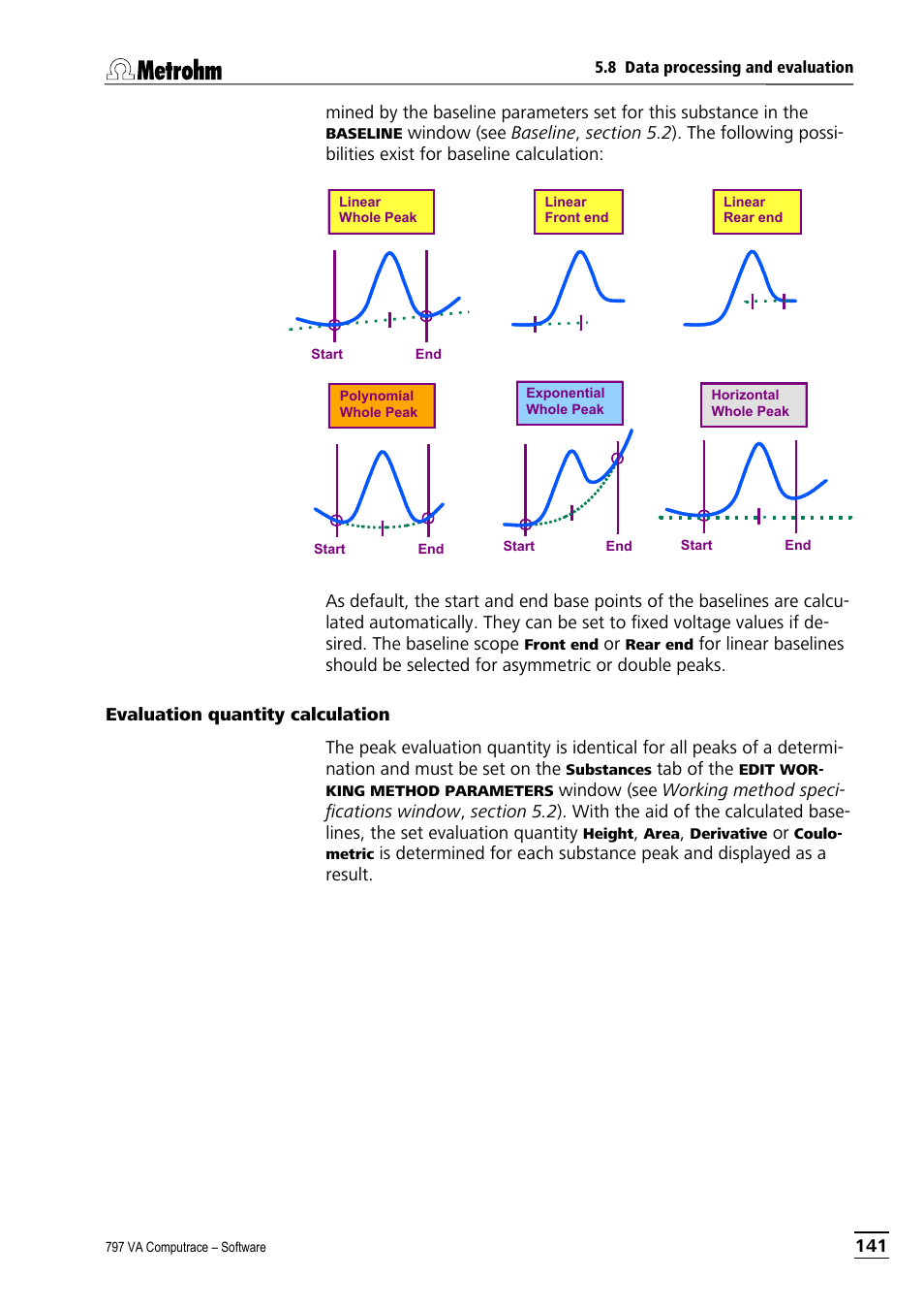 Evaluation quantity calculation | Metrohm 797 VA Computrace User Manual | Page 153 / 295