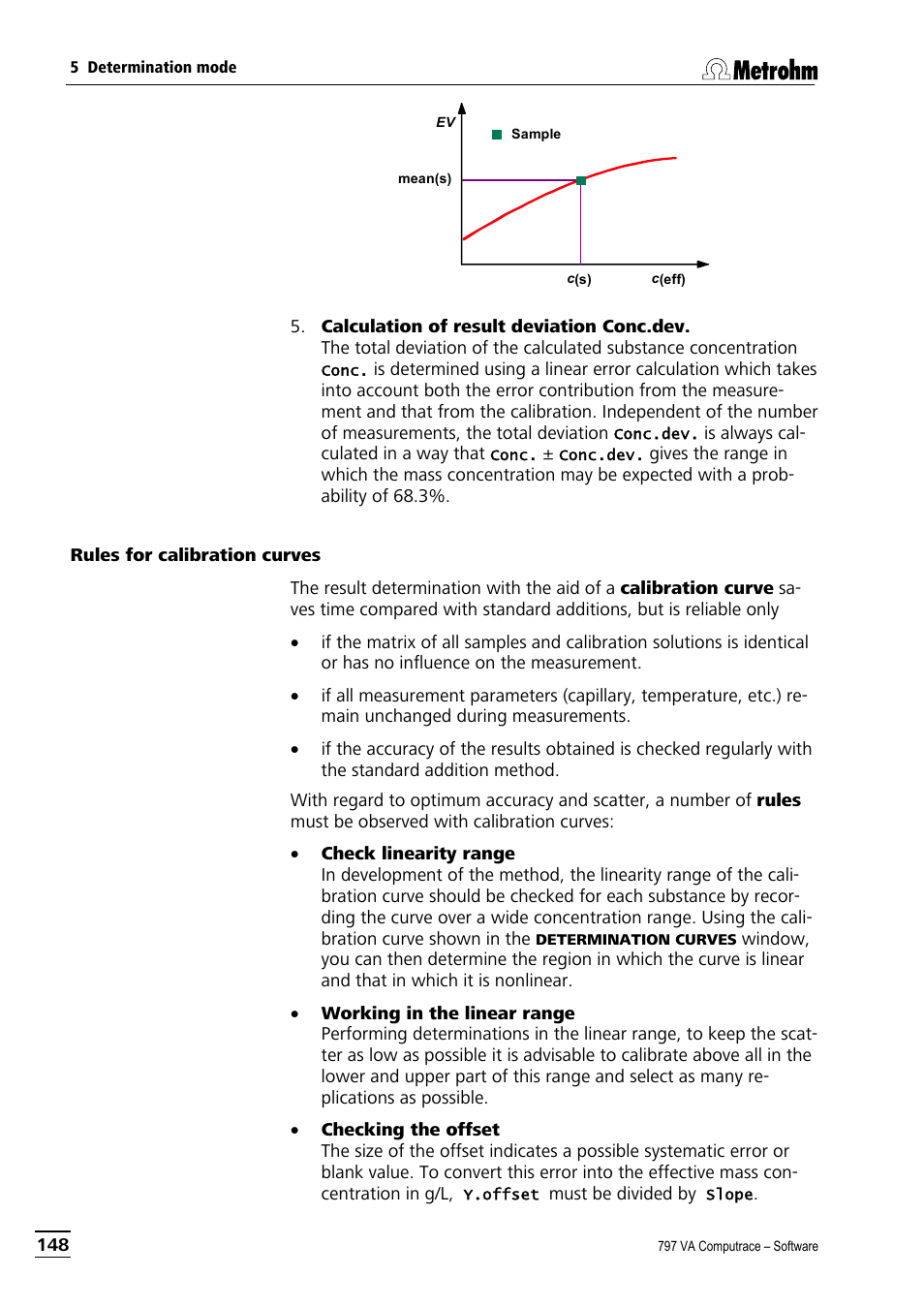 Rules for calibration curves | Metrohm 797 VA Computrace User Manual | Page 160 / 295