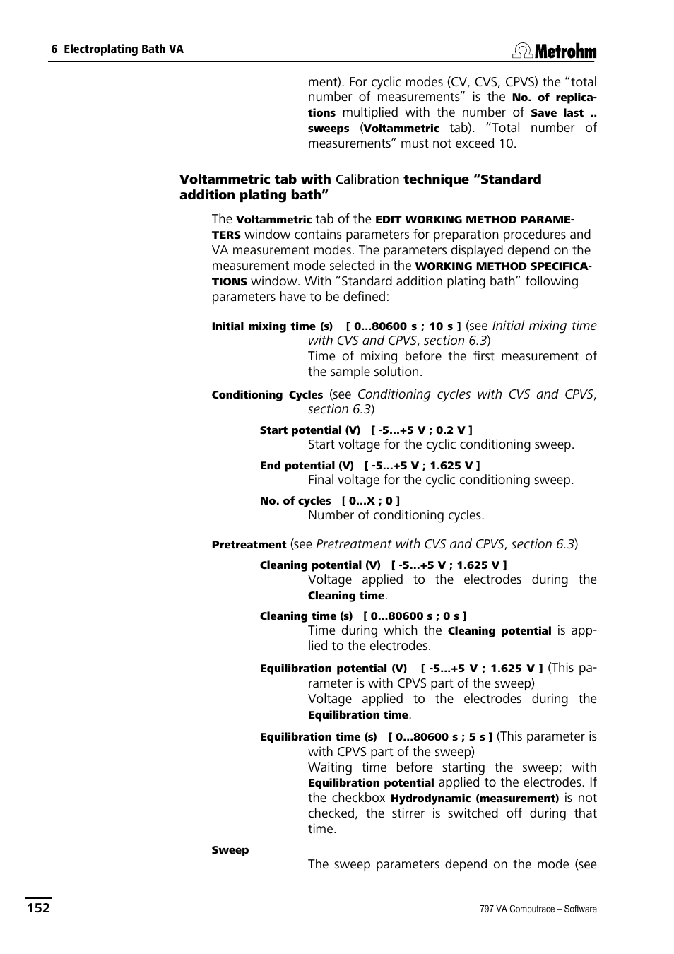 Metrohm 797 VA Computrace User Manual | Page 164 / 295