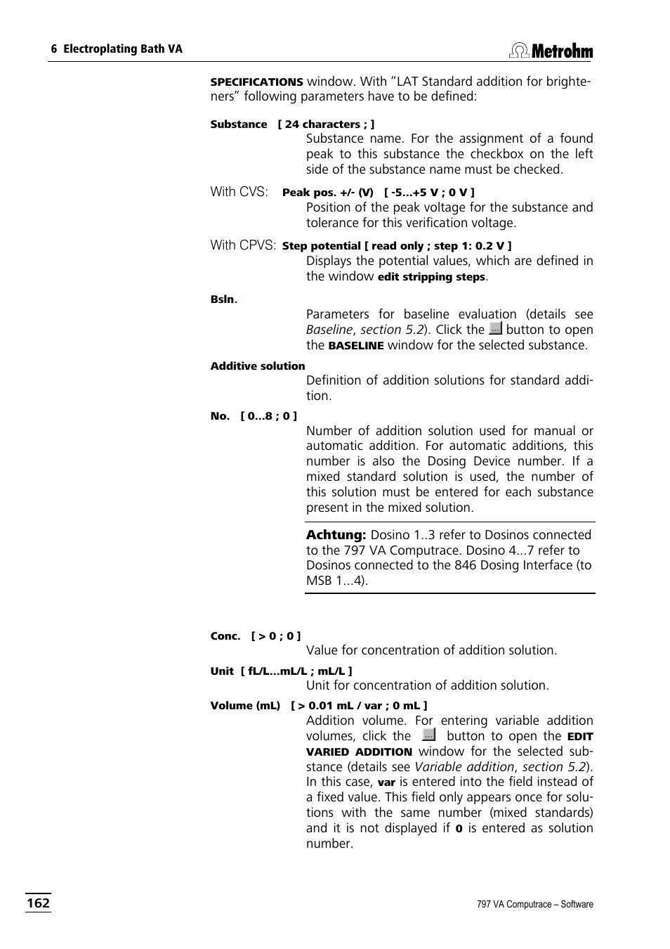 Metrohm 797 VA Computrace User Manual | Page 174 / 295