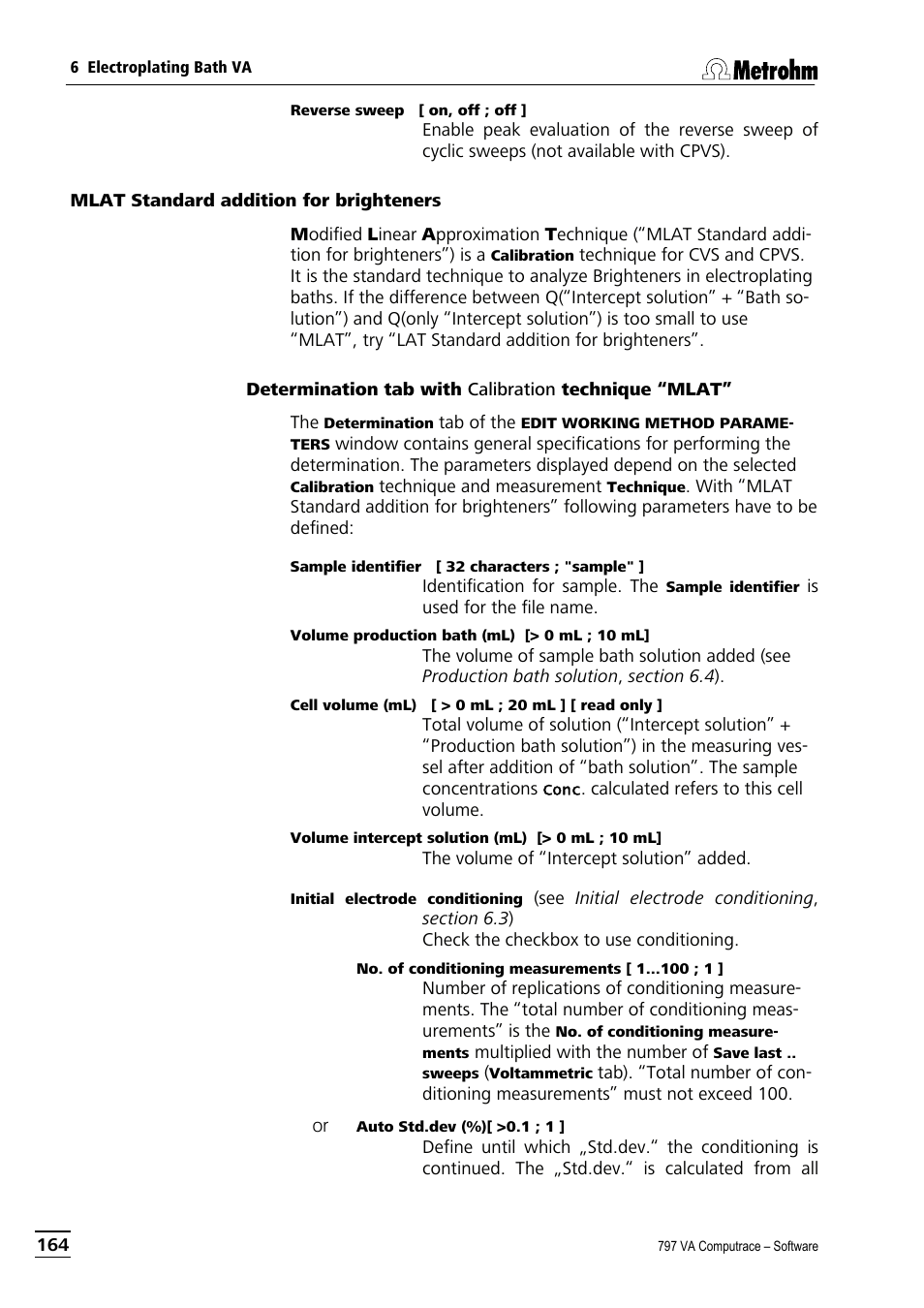 Mlat standard addition for brighteners, Determination tab with calibration technique “mlat | Metrohm 797 VA Computrace User Manual | Page 176 / 295