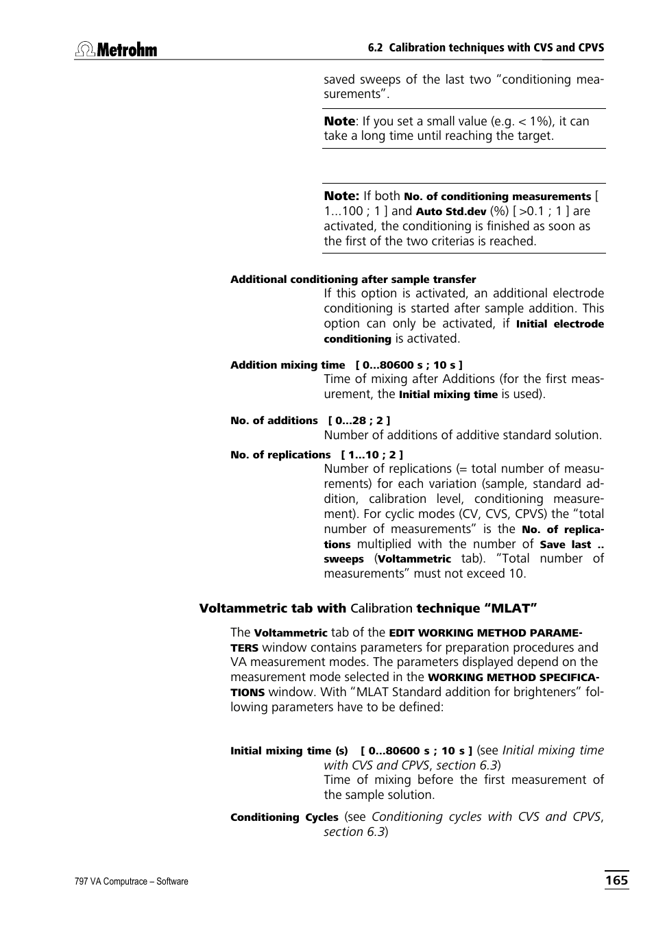 Voltammetric tab with calibration technique “mlat | Metrohm 797 VA Computrace User Manual | Page 177 / 295