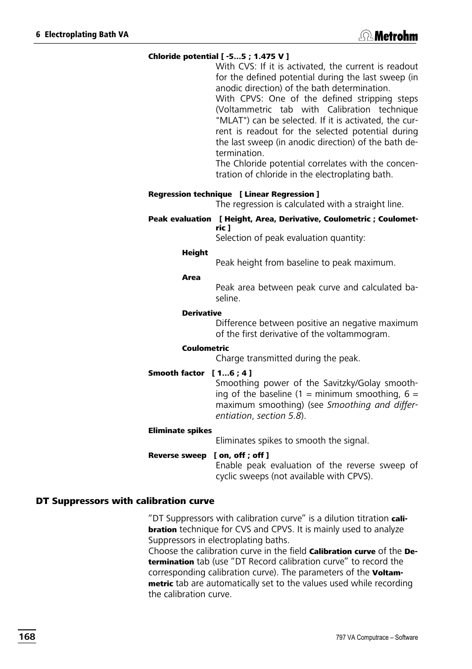 Dt suppressors with calibration curve | Metrohm 797 VA Computrace User Manual | Page 180 / 295