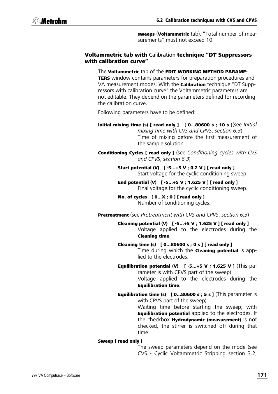 Metrohm 797 VA Computrace User Manual | Page 183 / 295