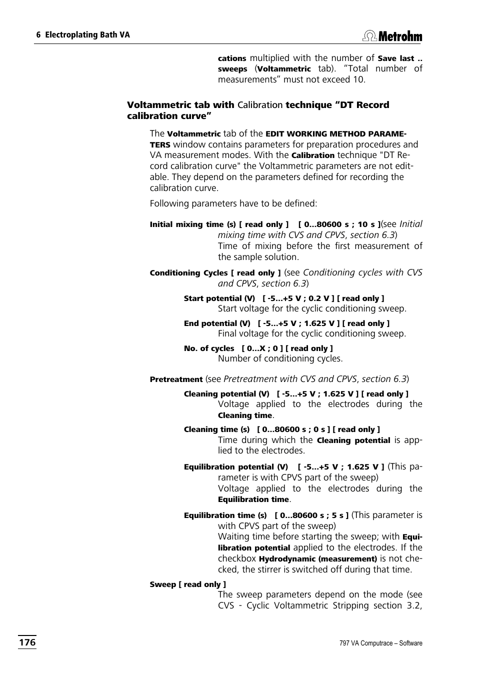 Metrohm 797 VA Computrace User Manual | Page 188 / 295