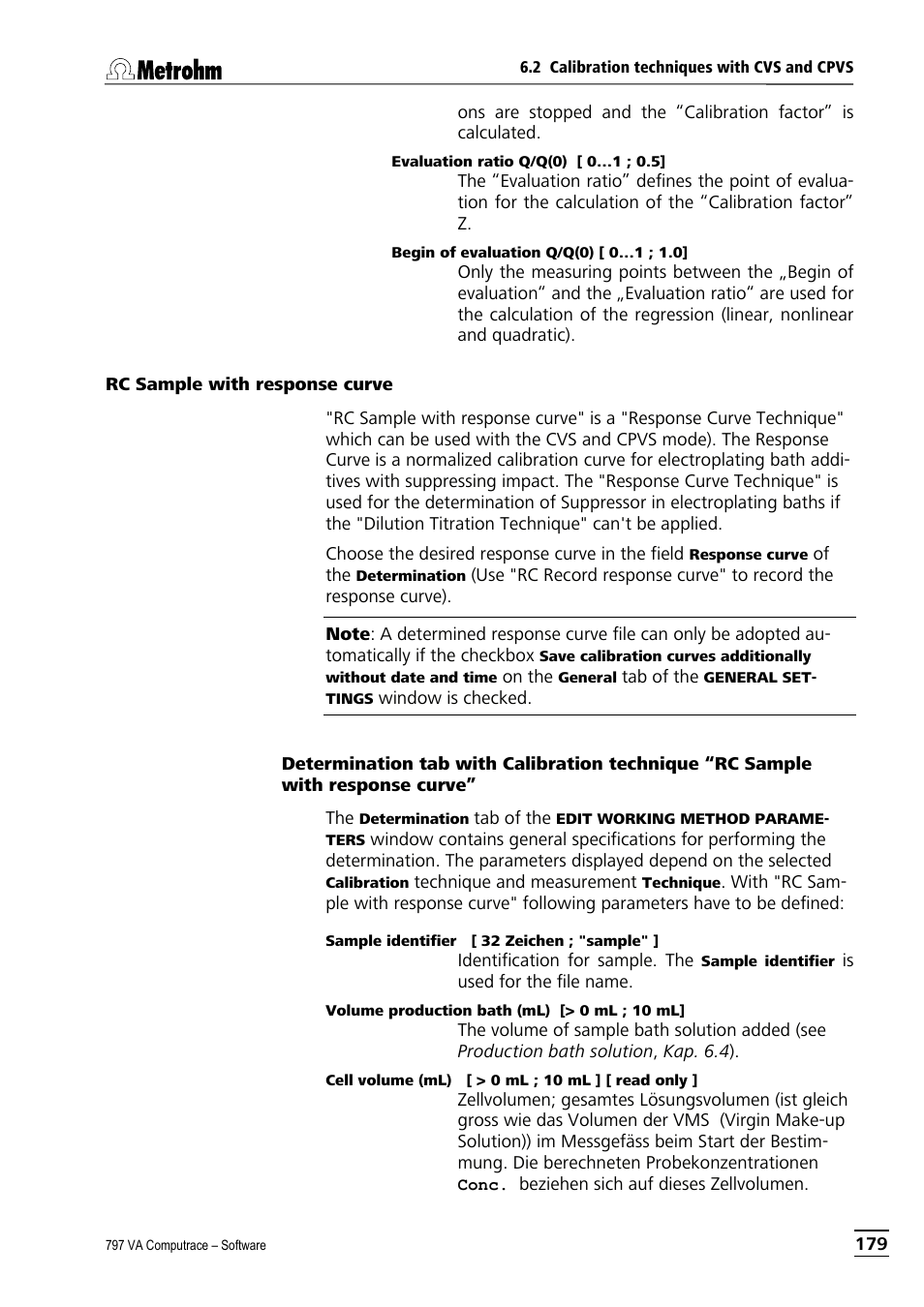 Rc sample with response curve | Metrohm 797 VA Computrace User Manual | Page 191 / 295