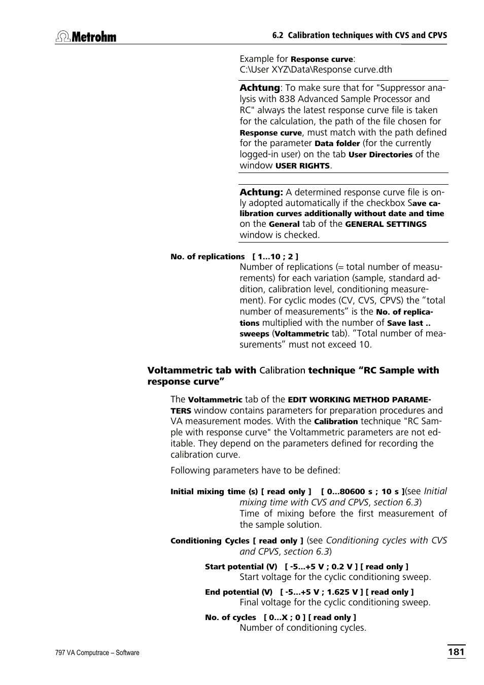 Metrohm 797 VA Computrace User Manual | Page 193 / 295