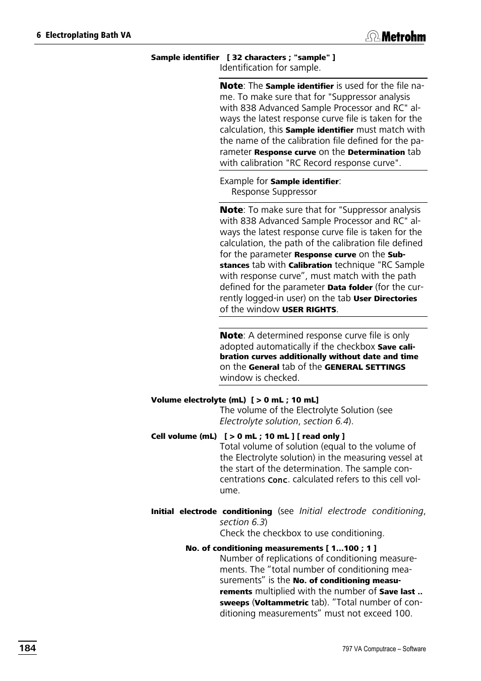 Metrohm 797 VA Computrace User Manual | Page 196 / 295
