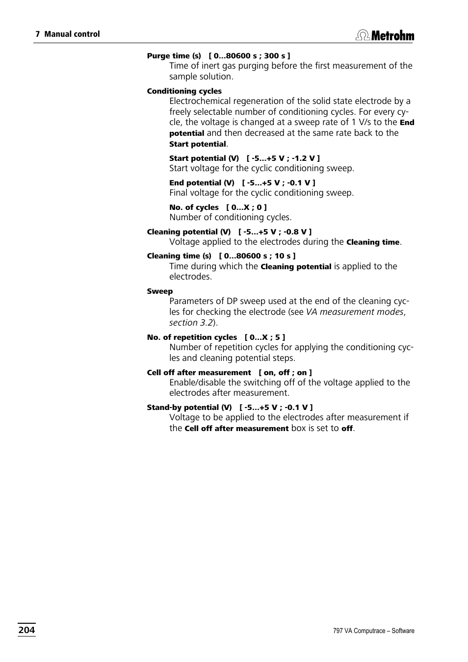 Metrohm 797 VA Computrace User Manual | Page 216 / 295