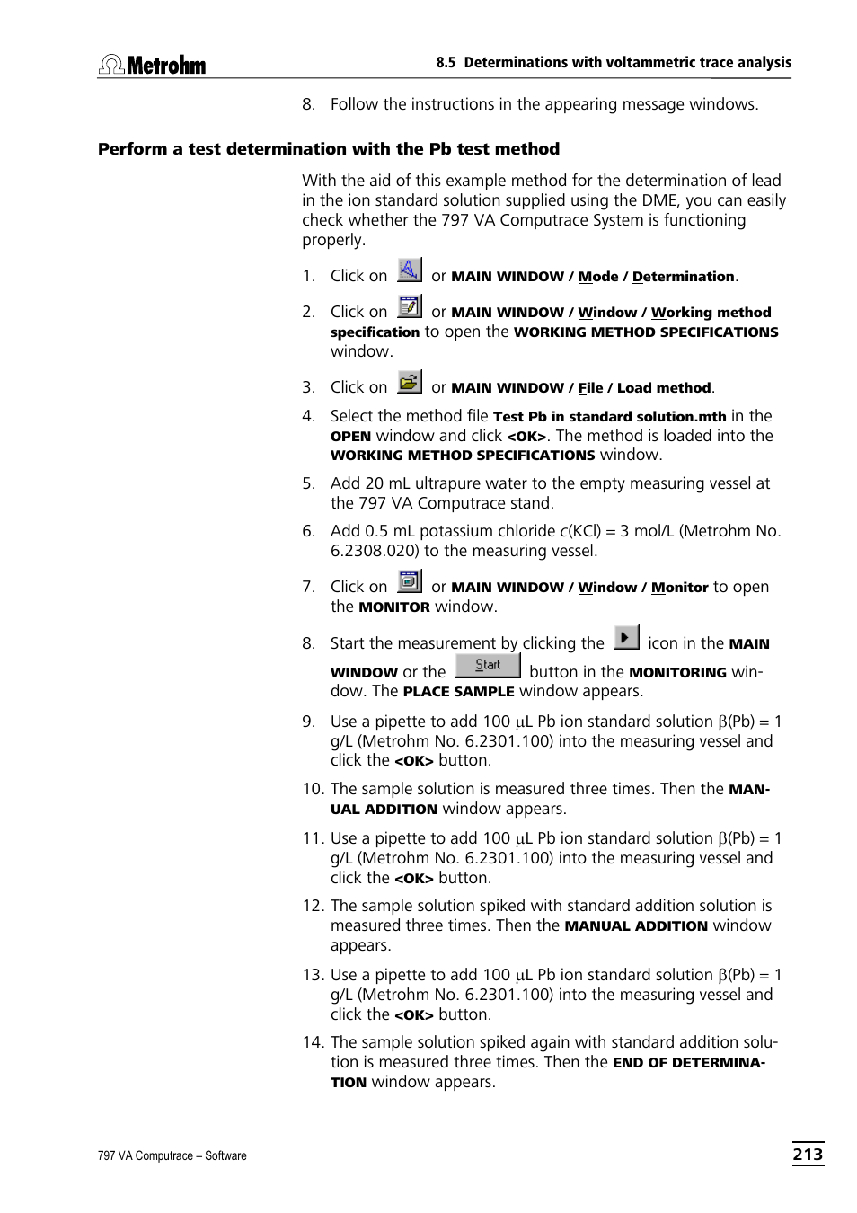 Metrohm 797 VA Computrace User Manual | Page 225 / 295