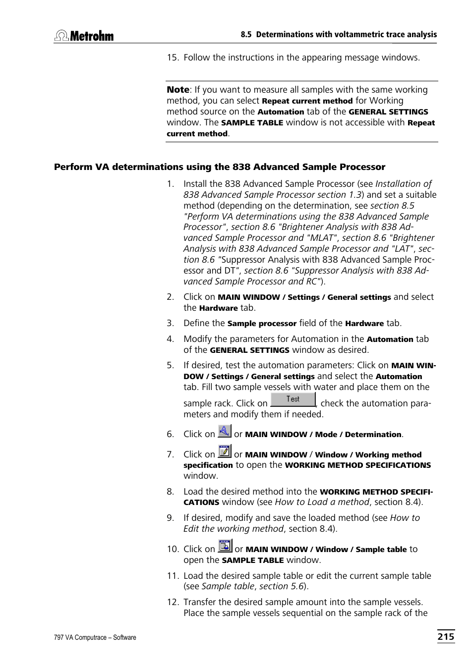 Metrohm 797 VA Computrace User Manual | Page 227 / 295