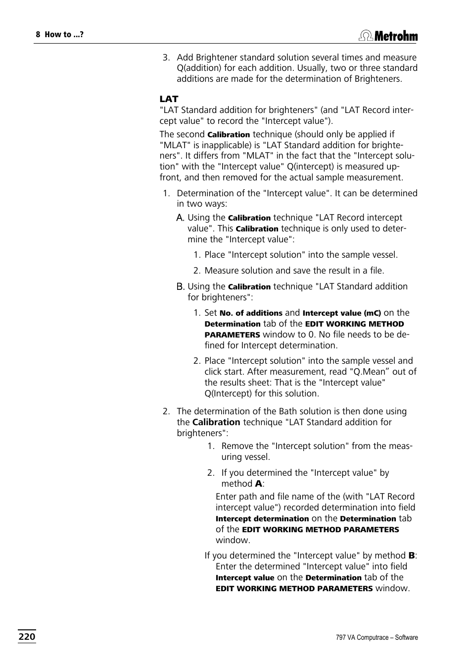 Metrohm 797 VA Computrace User Manual | Page 232 / 295