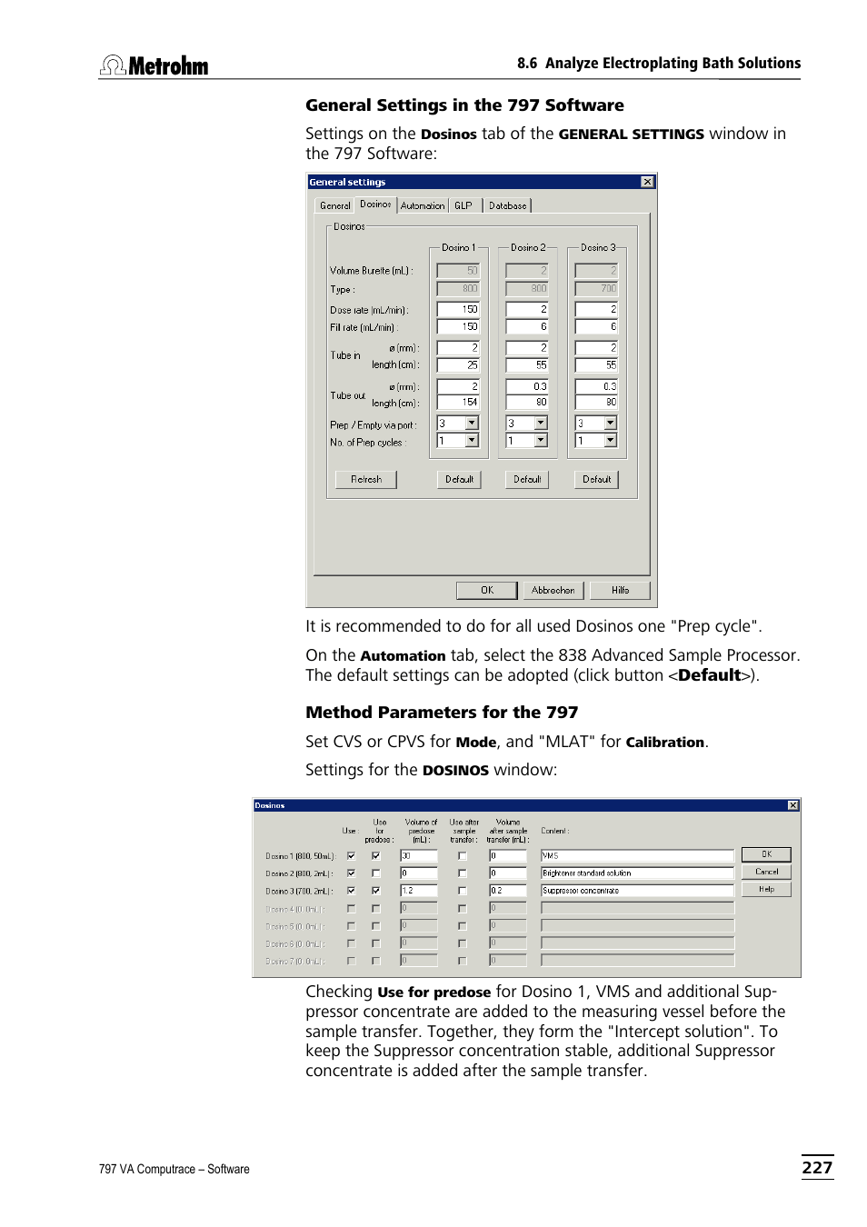 Metrohm 797 VA Computrace User Manual | Page 239 / 295