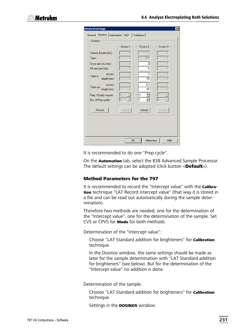 Metrohm 797 VA Computrace User Manual | Page 243 / 295