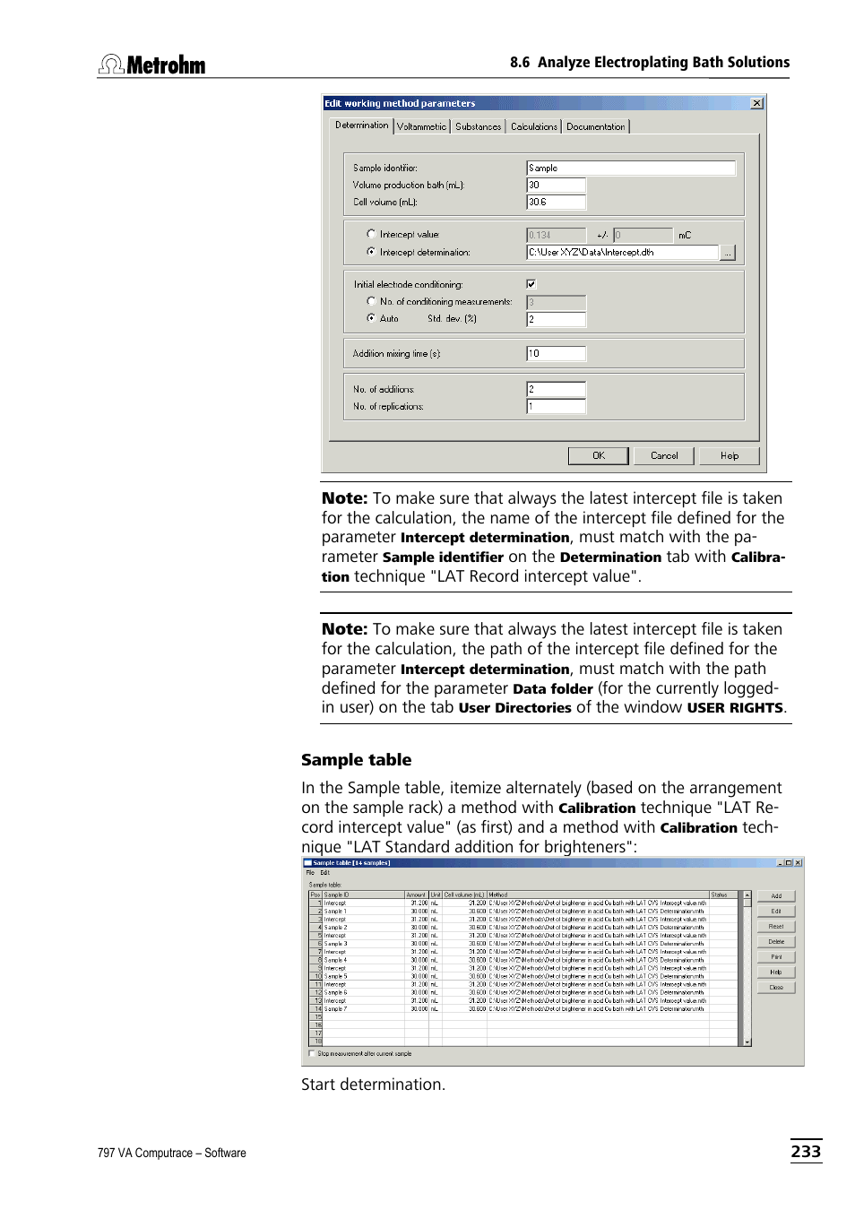 Metrohm 797 VA Computrace User Manual | Page 245 / 295