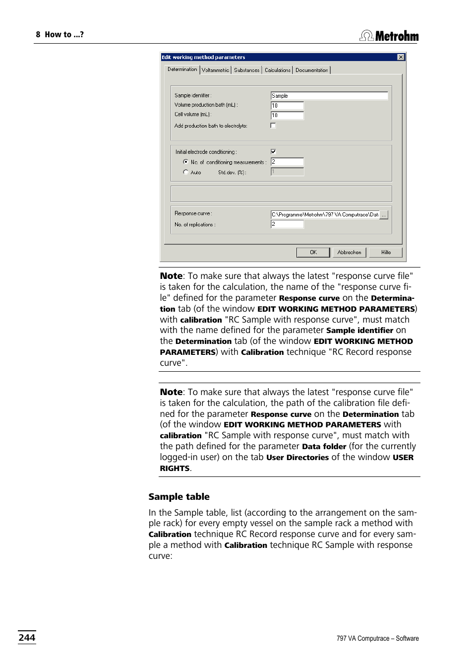Metrohm 797 VA Computrace User Manual | Page 256 / 295
