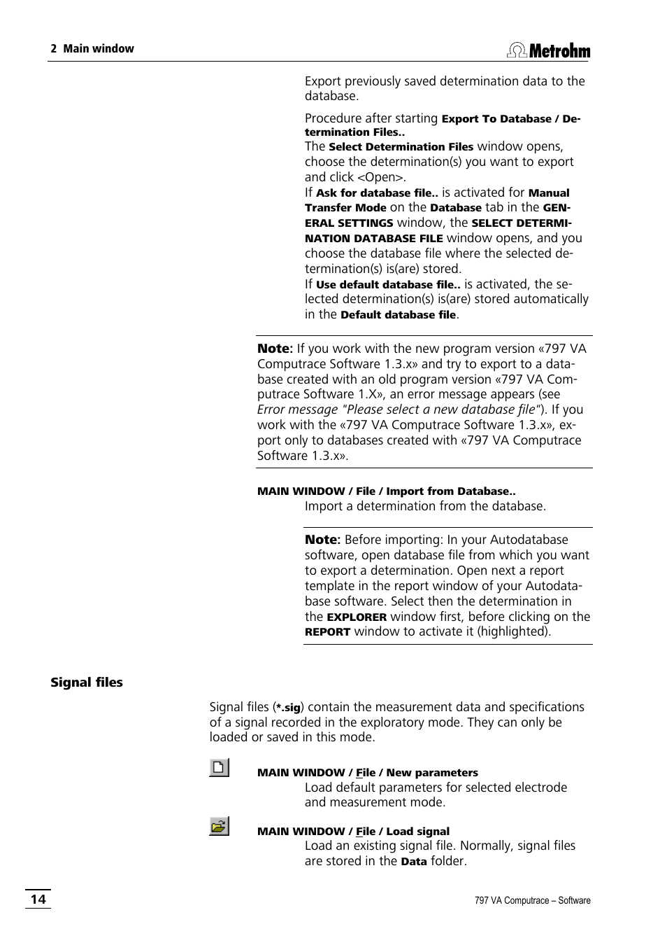 Signal files | Metrohm 797 VA Computrace User Manual | Page 26 / 295