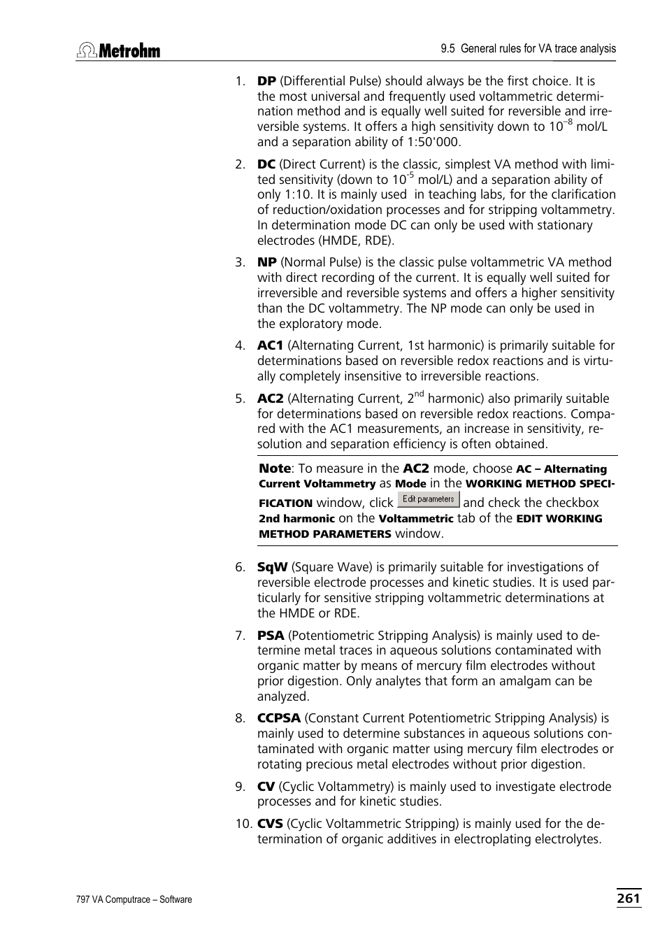 Metrohm 797 VA Computrace User Manual | Page 273 / 295