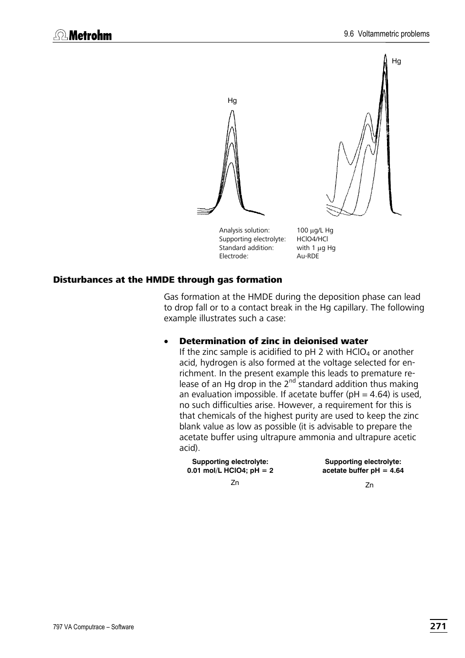 Disturbances at the hmde through gas formation | Metrohm 797 VA Computrace User Manual | Page 283 / 295