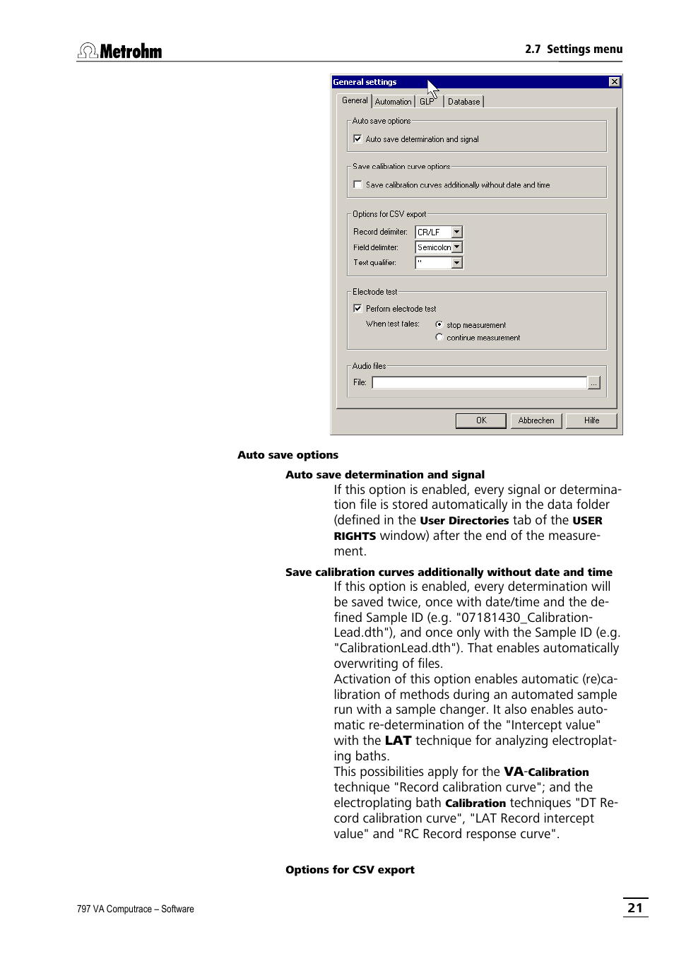 Metrohm 797 VA Computrace User Manual | Page 33 / 295