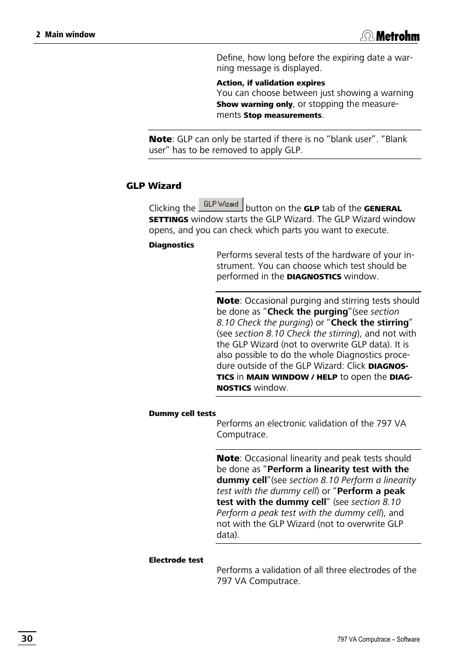 Glp wizard | Metrohm 797 VA Computrace User Manual | Page 42 / 295