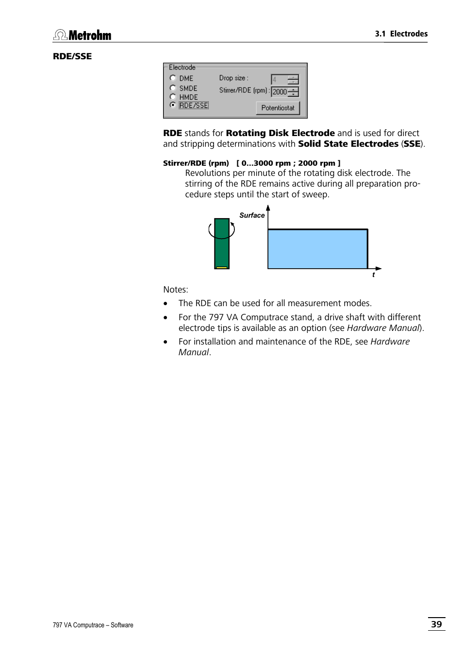 Rde/sse | Metrohm 797 VA Computrace User Manual | Page 51 / 295