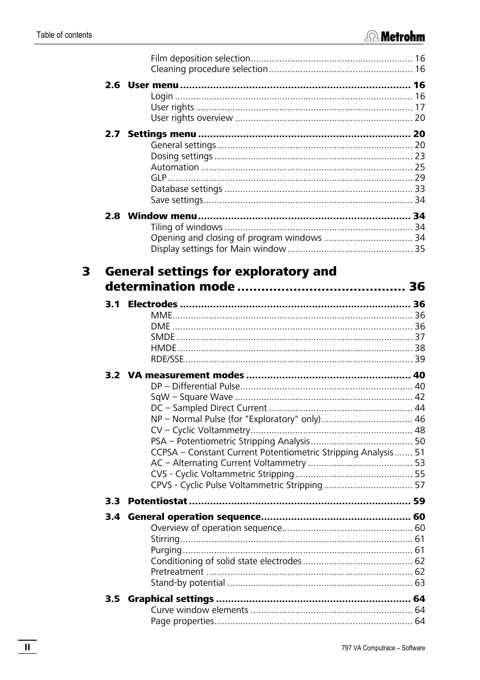 Metrohm 797 VA Computrace User Manual | Page 6 / 295