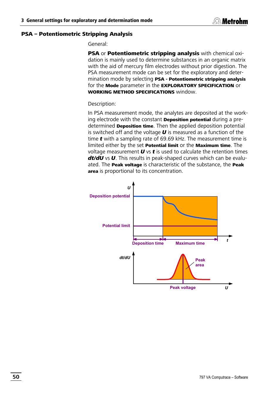 Psa – potentiometric stripping analysis | Metrohm 797 VA Computrace User Manual | Page 62 / 295