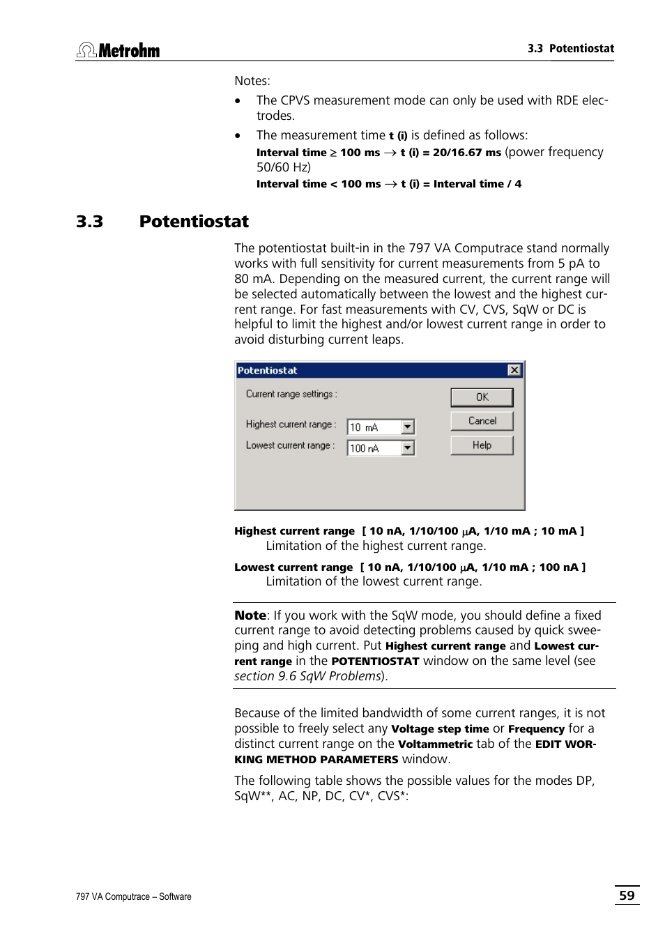 3 potentiostat | Metrohm 797 VA Computrace User Manual | Page 71 / 295