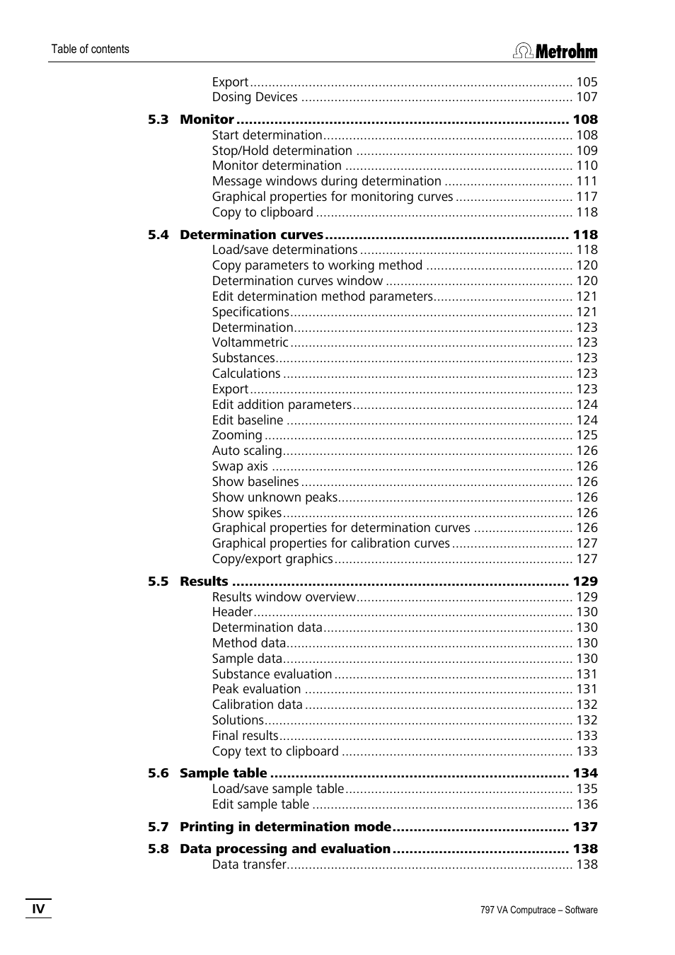 Metrohm 797 VA Computrace User Manual | Page 8 / 295