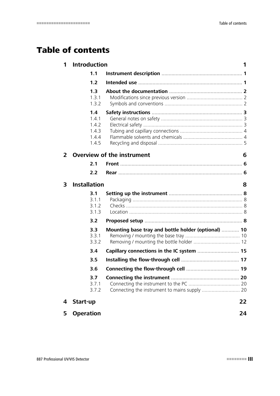Metrohm 887 Professional UV/VIS Detector User Manual | Page 5 / 57