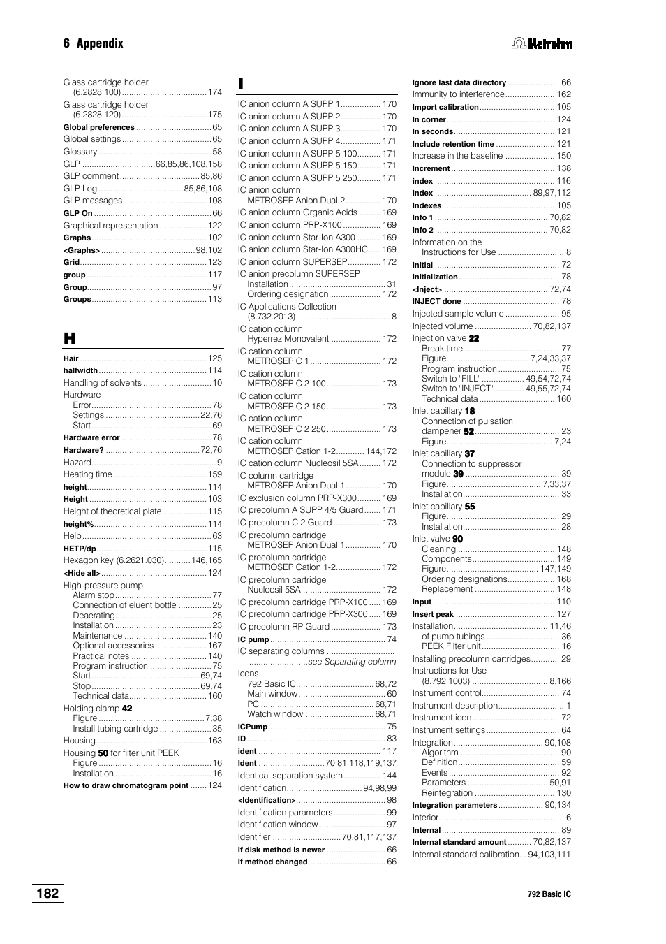 6 appendix | Metrohm 792 Basic IC User Manual | Page 191 / 197