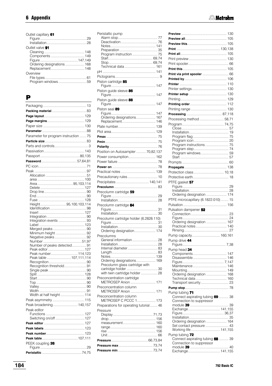 6 appendix | Metrohm 792 Basic IC User Manual | Page 193 / 197