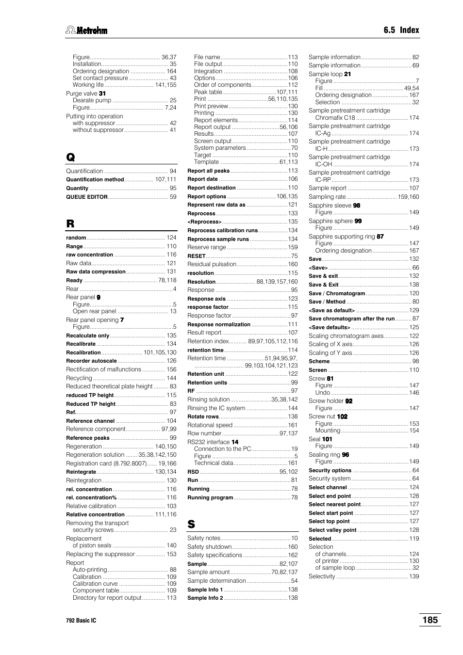 5 index | Metrohm 792 Basic IC User Manual | Page 194 / 197