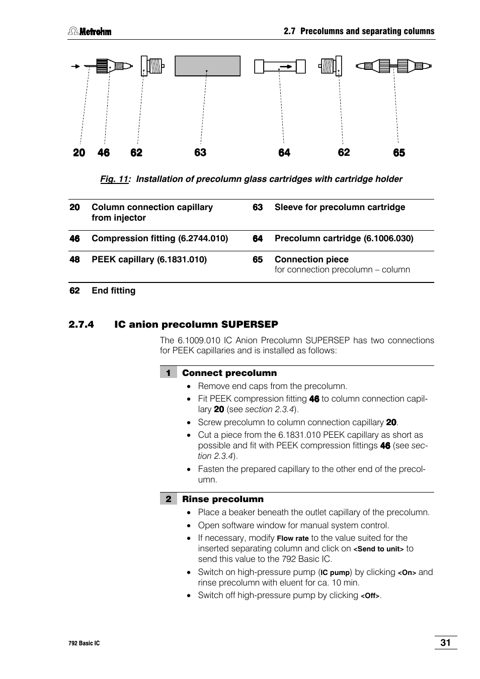 4 ic anion precolumn supersep | Metrohm 792 Basic IC User Manual | Page 40 / 197