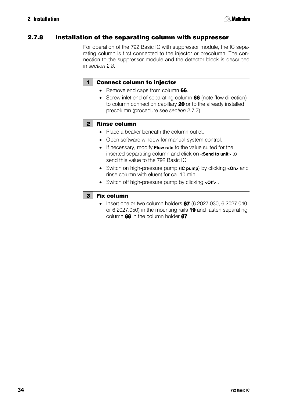 Metrohm 792 Basic IC User Manual | Page 43 / 197