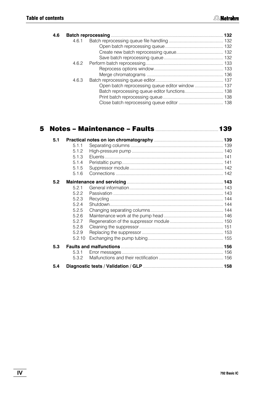 Metrohm 792 Basic IC User Manual | Page 5 / 197